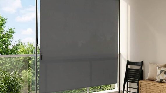 vidaXL Vonkajšia roleta Svetlosivá 100 x 270 cm-1